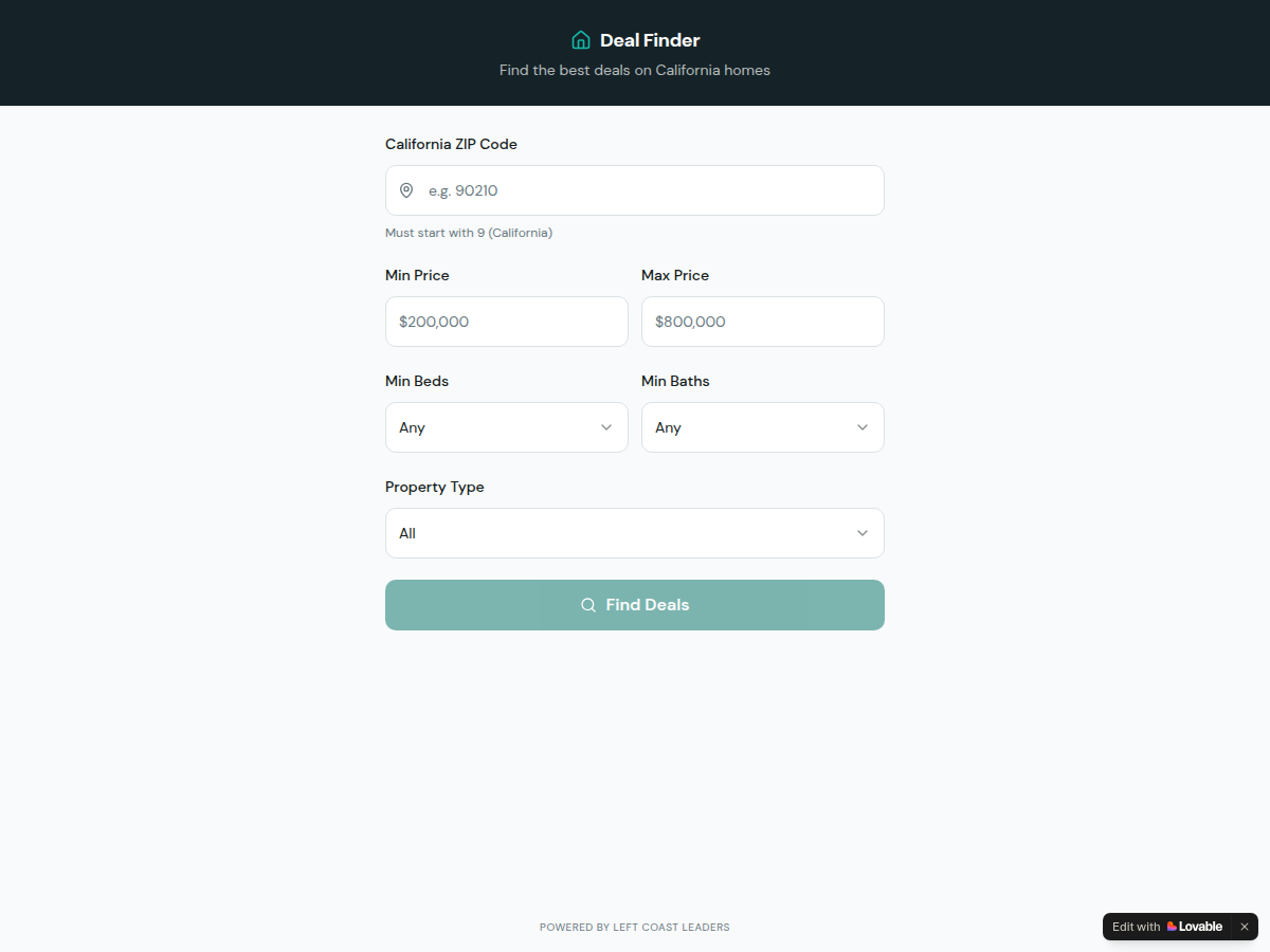 California Deal Finder