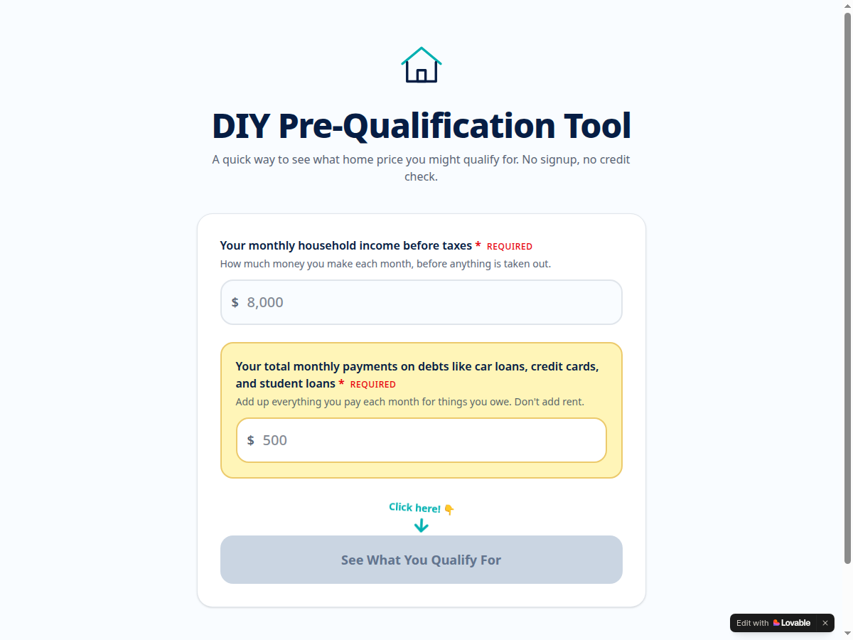 DIY Pre-Qualification